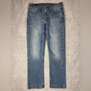 Levi's Jeans Mens 33 x 32 514 Straight Fit Light Wash Casual Denim Work Outdoors